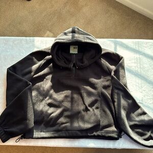 Black half zip fleece pullover